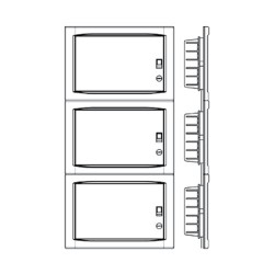 Πίνακας Χωνευτός Γυψοσανίδας 3 Σειράς 36 Θέσεων IP65 (990.36.CG) Λευκός - Marlanvil