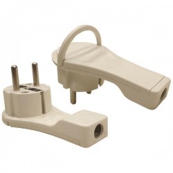 Φις Σουκο Αρσενικό SLIM Πλαγειας Λευκό 16Α 220-240V - Eurolamp