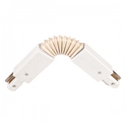 Σύνδεσμος Γωνία Σπιράλ Μονοφασικής Ράγας 2 Καλωδίων Λευκός ή Μαύρος Eurolamp