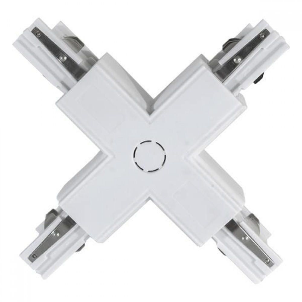 Σύνδεσμος Σταυρός Τριφασικής Ράγας 4 Καλωδίων Λευκός ή Μαύρος Eurolamp