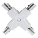 Σύνδεσμος Σταυρός Τριφασικής Ράγας 4 Καλωδίων Λευκός ή Μαύρος Eurolamp