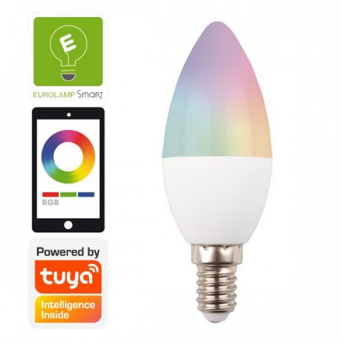 Λάμπα LED SMART WIFI Κερί 6W E14 220-240V TUYA - RGBW Eurolamp