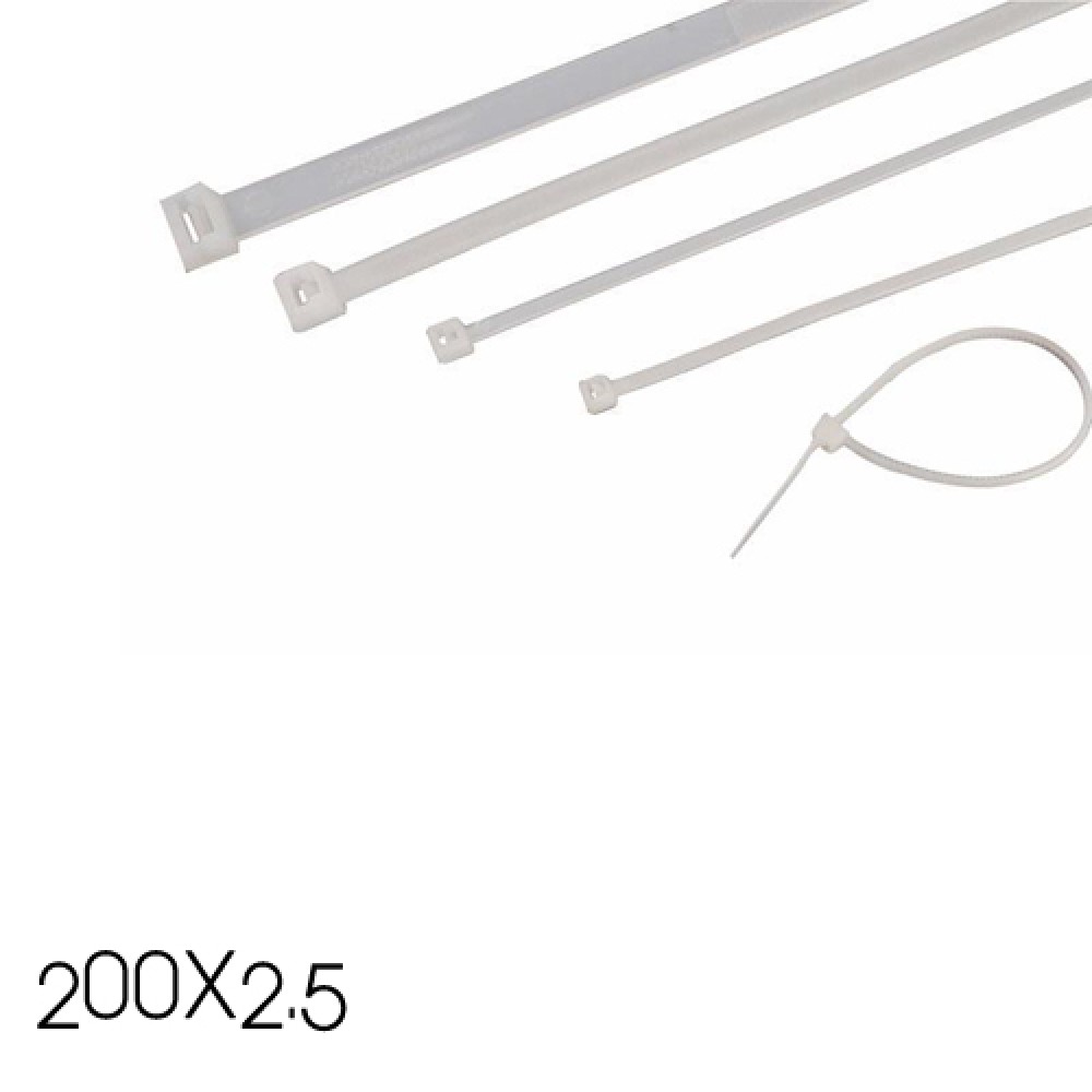 Δεματικά Καλωδίων 200X2.5 Λευκά ή Μαύρα Eurolamp