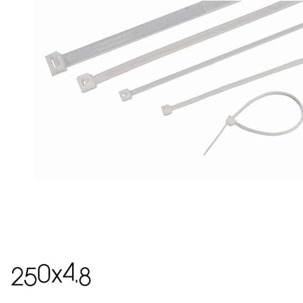 Δεματικά Καλωδίων 250X4.8 Λευκά ή Μαύρα Eurolamp