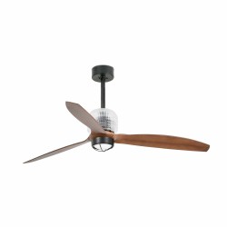 Ανεμιστήρας Με Ατσάλινο DC Μοτέρ Μαύρος Με Ξύλινα Φτερά Με LED Φως 16W DECO FAN FARO