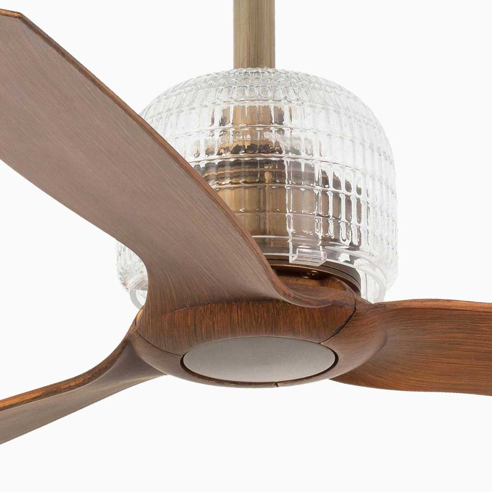 Ανεμιστήρας Με Ατσάλινο DC Μοτέρ Χρυσός Με Ξύλινα Φτερά SMART DECO FAN FARO