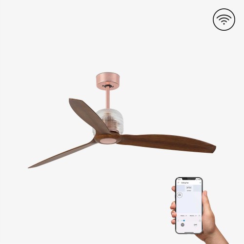 Ανεμιστήρας Με Ατσάλινο DC Μοτέρ Χάλκινος Με Ξύλινα Φτερά SMART DECO FAN FARO