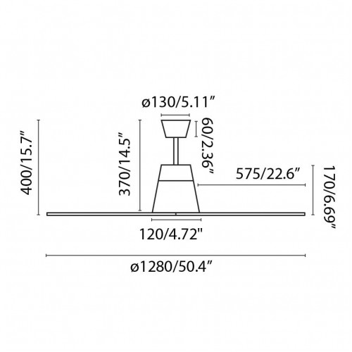 Ανεμιστήρας Με Ατσάλινο DC Μοτέρ Σε Γκρι Και ABS Γκρι Λεπίδες Με LED Φως 19W IP44 TYPHOON FARO