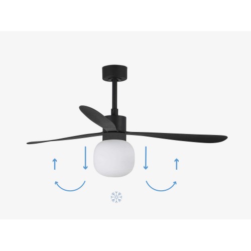 Ανεμιστήρας Με Ατσάλινο Μοτέρ Και Λεπίδες Από ABS Με LED Φως 20W - Μαύρος AMELIA L BALL FARO