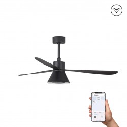 Ανεμιστήρας Με Ατσάλινο Μοτέρ Και Λεπίδες Από ABS Με LED CCT Φως 20W - Μαύρος SMART AMELIA FARO