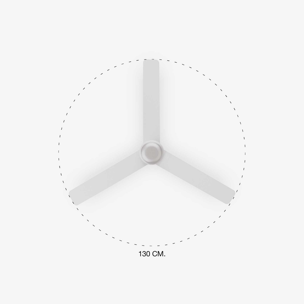 Ανεμιστήρας Οροφής Μεταλλικός Λευκό Με Τρεις Λεπίδες Ø1300mm Με Φως LED 18W - PUNT M - FARO