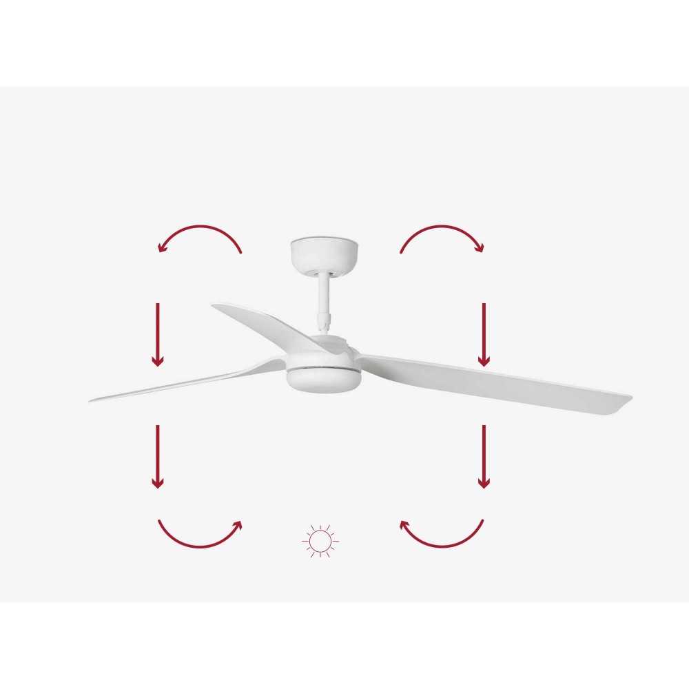 Ανεμιστήρας Οροφής Μεταλλικός Λευκός Με Τρεις Λεπίδες Ø1300mm - PUNT M - FARO