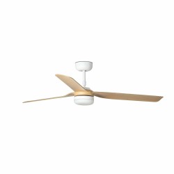 Ανεμιστήρας Οροφής Μεταλλικός Λευκό/Ξύλο Με Τρεις Λεπίδες Ø1300mm Με Φως LED 18W - PUNT M - FARO