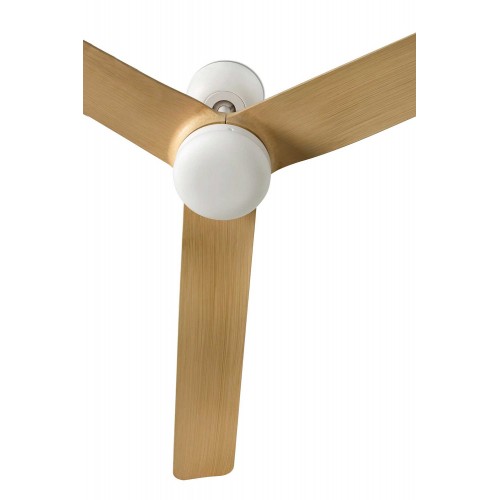 Smart Ανεμιστήρας Οροφής Μεταλλικός Λευκό/ Ξύλο Με Τρεις Λεπίδες Ø1300mm Με Φως LED 18W Και Wifi - PUNT M - FARO