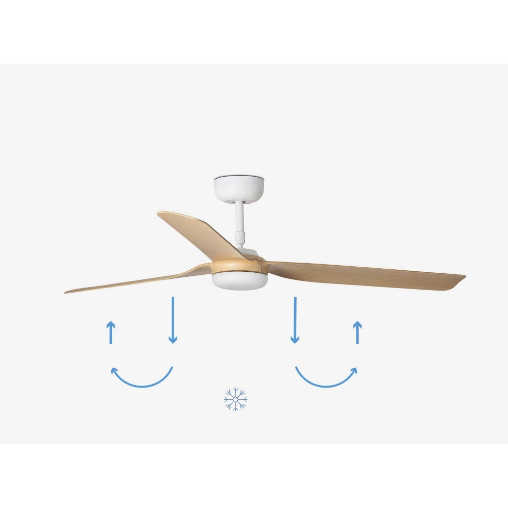 Ανεμιστήρας Οροφής Μεταλλικός Λευκός/ Ξύλο Με Τρεις Λεπίδες Ø1300mm - PUNT M - FARO