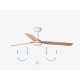Ανεμιστήρας Οροφής Μεταλλικός Λευκός/ Ξύλο Με Τρεις Λεπίδες Ø1300mm - PUNT M - FARO