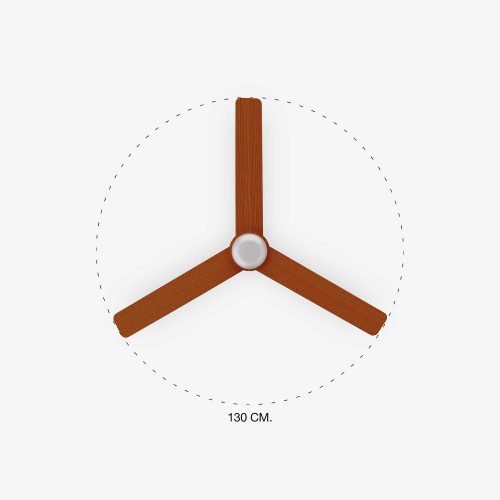 Ανεμιστήρας Οροφής Μεταλλικός Μαύρο/Ξύλο Με Τρεις Λεπίδες Ø1300mm Με Φως LED 18W - PUNT M - FARO