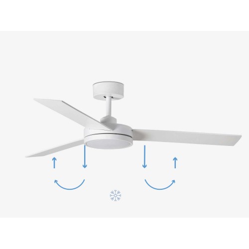 Ανεμιστήρας Με Ατσάλινο Μοτέρ Και Λεπίδες Από Ξύλο Με LED Φως 24W - Λευκός BARTH FARO