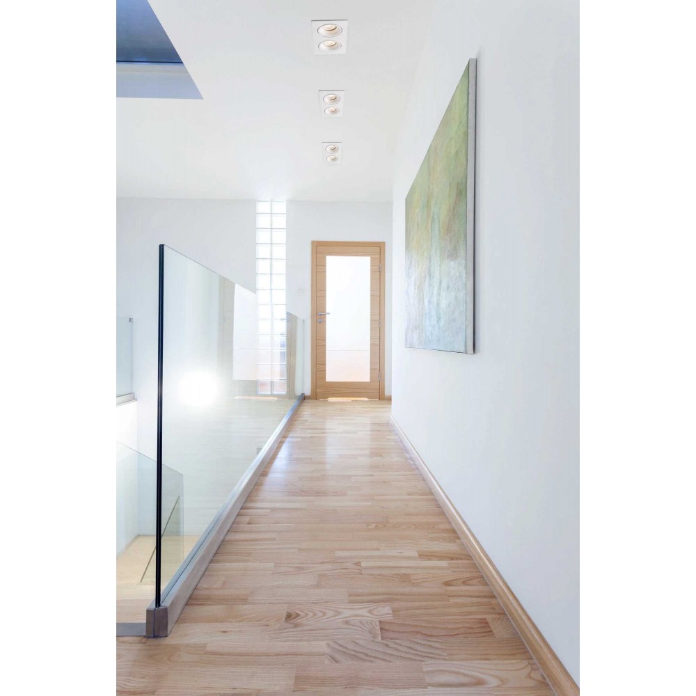 Χωνευτό Σποτ Ρυθμιζόμενο Τετράγωνο Λευκό Δίφωτο 2xGU10 ARGÓN RCT - FARO