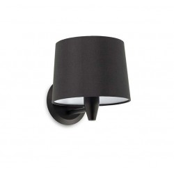 Απλίκα Μεταλλική Με Υφασμάτινο Καπέλο Σε Μαύρο Χρώμα 1xE27 CONGA - FARO