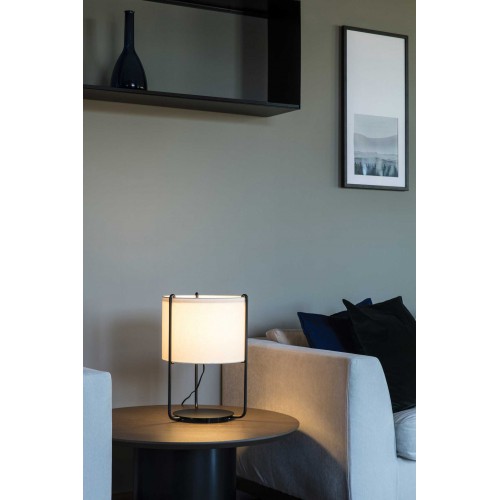 Πορτατίφ Μαύρο Με Υφασμάτινο Καπέλο Σε Τρία Χρώματα 1xE27 DRUM - FARO