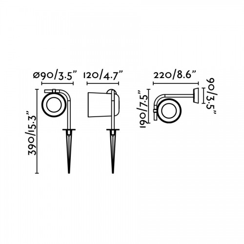 Φωτιστικό Εξωτερικού Χώρου Επίτοιχο / Δαπέδου Με Καρφί  Σε Μπεζ Χρώμα IP65 1x GU10 FLOW - FARO