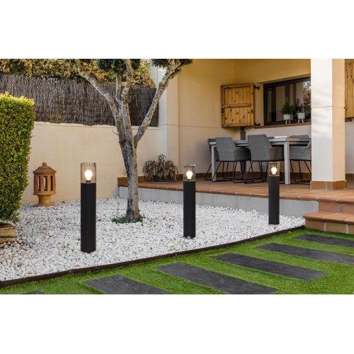 Κολωνάκι Εξωτερικού Χώρου Από Αλουμίνιο Και Γυαλί Σε Μελί Χρώμα 70cm 1xE27 15W IP65 KILA FARO