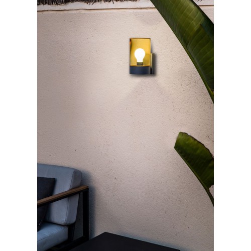 Απλίκα Εξωτερικού Χώρου Από Αλουμίνιο Και Γυαλί Σε Διάφορα Χρώματα 1xE27 15W IP65 KILA FARO