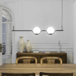 LE VITA Κρεμαστό Φωτιστικό Μαύρο Με Οπάλ Γυαλί - LED 13W FARO