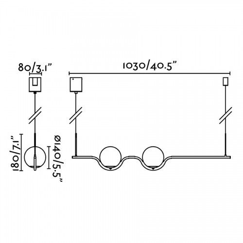 LE VITA Κρεμαστό Φωτιστικό Μαύρο Με Οπάλ Γυαλί - LED 13W FARO