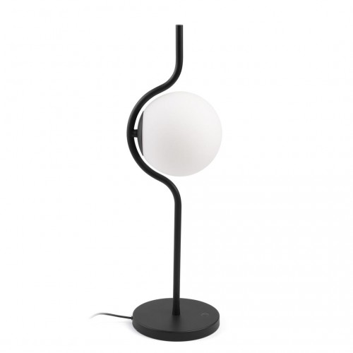LE VITA Επιτραπέζιο Φωτιστικό Μαύρο Με Οπάλ Γυαλί - LED 6W DIMMABLE FARO