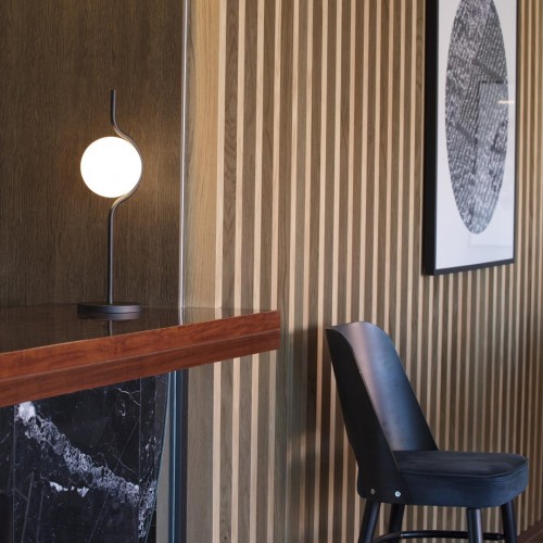 LE VITA Επιτραπέζιο Φωτιστικό Μαύρο Με Οπάλ Γυαλί - LED 6W DIMMABLE FARO