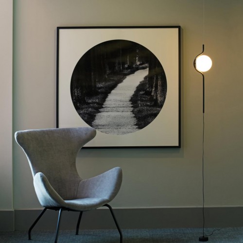 LE VITA Κρεμαστό / Δαπέδου Φωτιστικό Μαύρο Με Οπάλ Γυαλί - LED 6W FARO