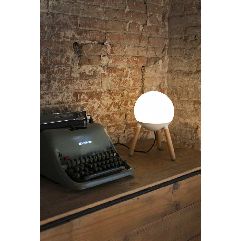 Πορτατίφ Με Opal Διαχύτη Και Ξύλινες Λεπτομέρειες Σε Δύο Χρώματα 1xE27 MINE FARO