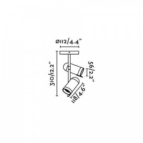 ORLEANS Σποτ Δίφωτο Σε Χρωμέ Χρώμα 2xGU10 - FARO