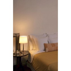 Πορτατίφ Μεταλλικό Χρυσό Αντικέ Με Υφασμάτινο Καπέλο Σε Διάφορα Χρώματα 1xE27 REM - FARO