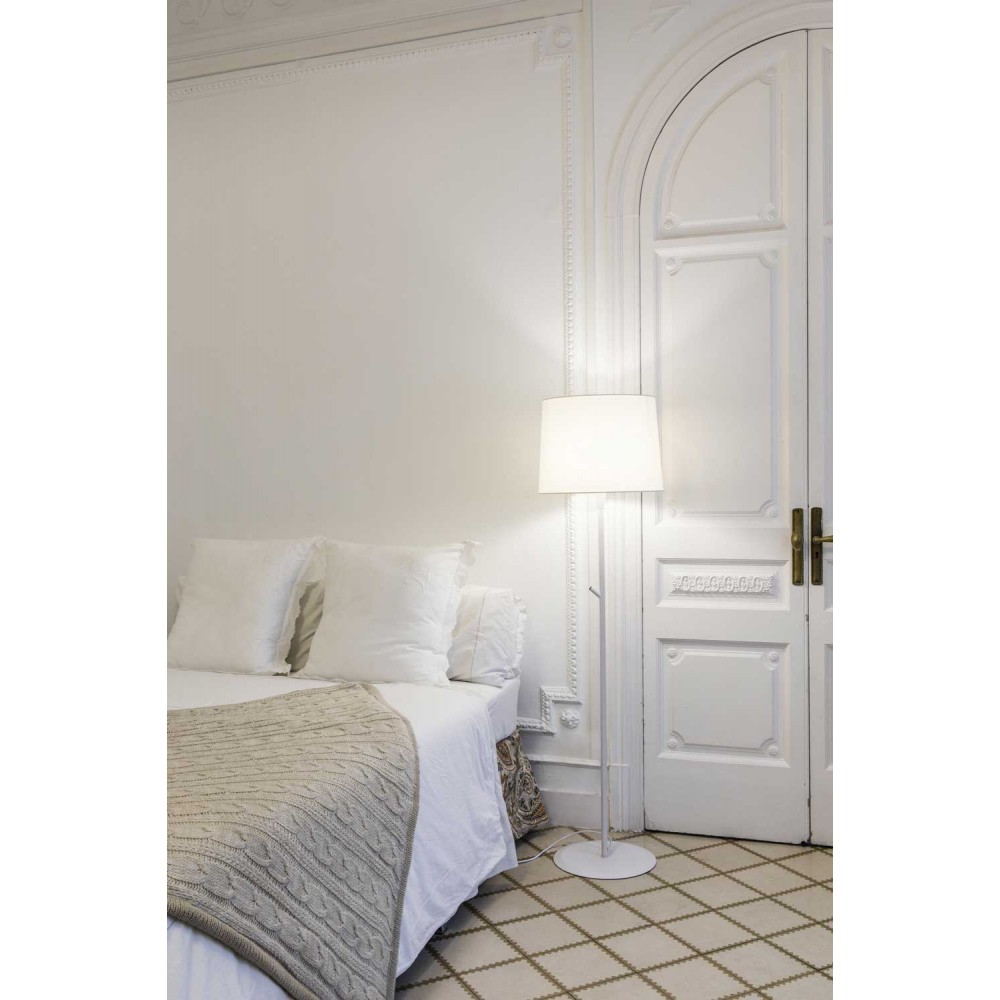 Φωτιστικό Δαπέδου Μαύρο Με Μπεζ Υφασμάτινο Καπέλο 1xE27 SAMBA FARO