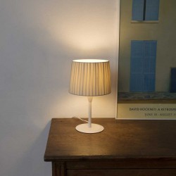 Πορτατίφ Μαύρο ή Λευκό Με Μπεζ Υφασμάτινο Καπέλο 1xE27 SAMBA FARO