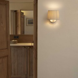 Απλίκα Μαύρη Με Μπεζ Υφασμάτινο Καπέλο 1xE27 SAMBA FARO