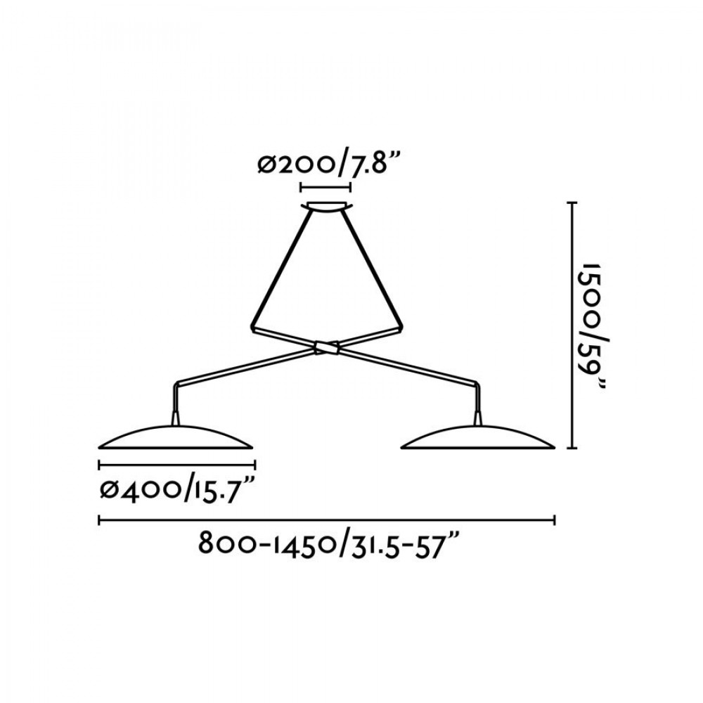 LED Κρεμαστό Φωτιστικό Μεταλλικό Επεκτάσιμο Λευκό 2x20W SLIM - FARO