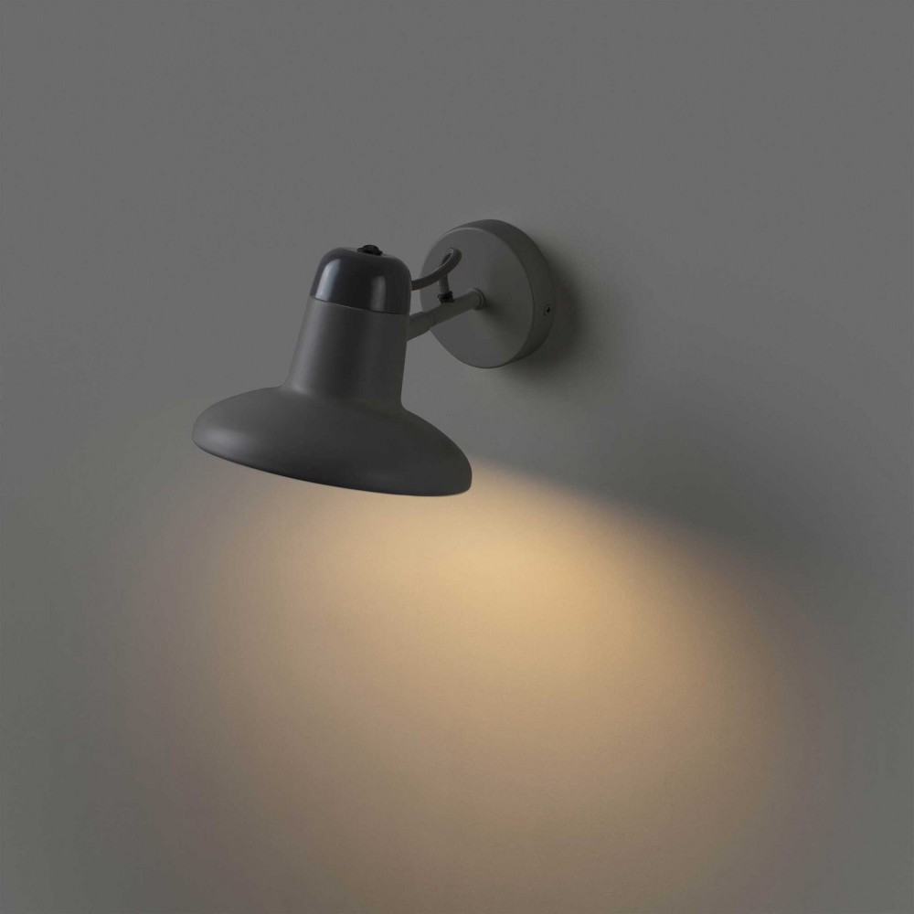 Φωτιστικό Τοίχου Μεταλλικό Σε Σκούρο Γκρι Χρώμα 1x E27 SNAP - FARO