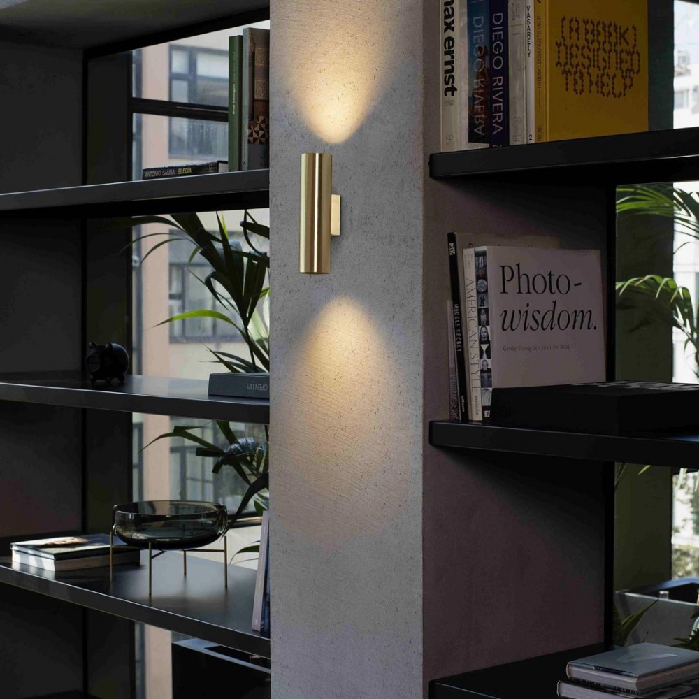 Φωτιστικό Τοίχου Σποτ Σε Σατινέ Χρυσό UP-DOWN 2x GU10 STAN - FARO