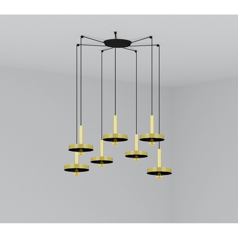 Κρεμαστό Φωτιστικό Αλουμινίου Σε Δύο Χρώματα 7xE27 WHIZZ FARO