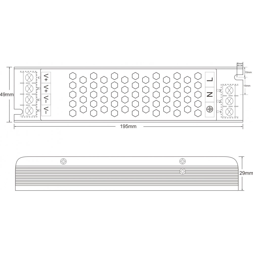 Μεταλλικό Τροφοδοτικό Dimmable 12V 150W IP20 TRIAC/1-10V MPC - Fose