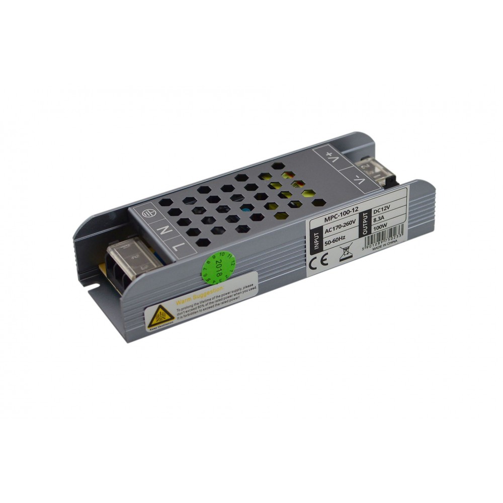Μεταλλικό Τροφοδοτικό Dimmable 12V 100W IP20 TRIAC/1-10V MPC - Fose