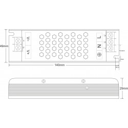 Μεταλλικό Τροφοδοτικό Dimmable 24V 100W IP20 TRIAC/1-10V MPC - Fose