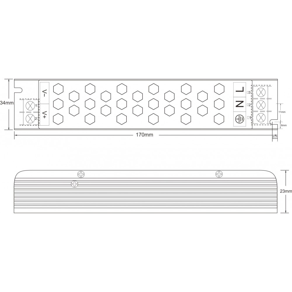Μεταλλικό Τροφοδοτικό Dimmable 24V 60W IP20 TRIAC/1-10V MPC - Fose
