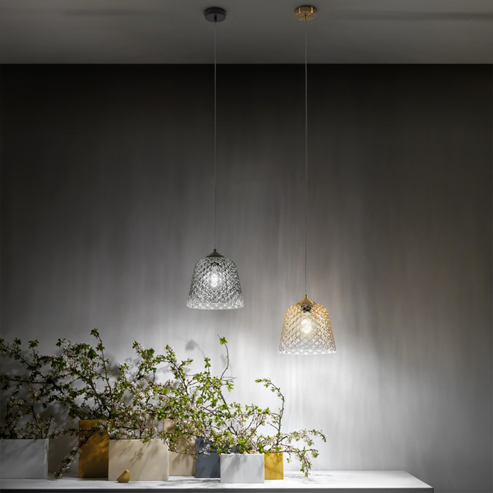 Κρεμαστό Φωτιστικό Μονόφωτο Από Γυαλί Σε Διάφορες Αποχρώσεις D40cm 1xE27 ALICE - GEA LUCE