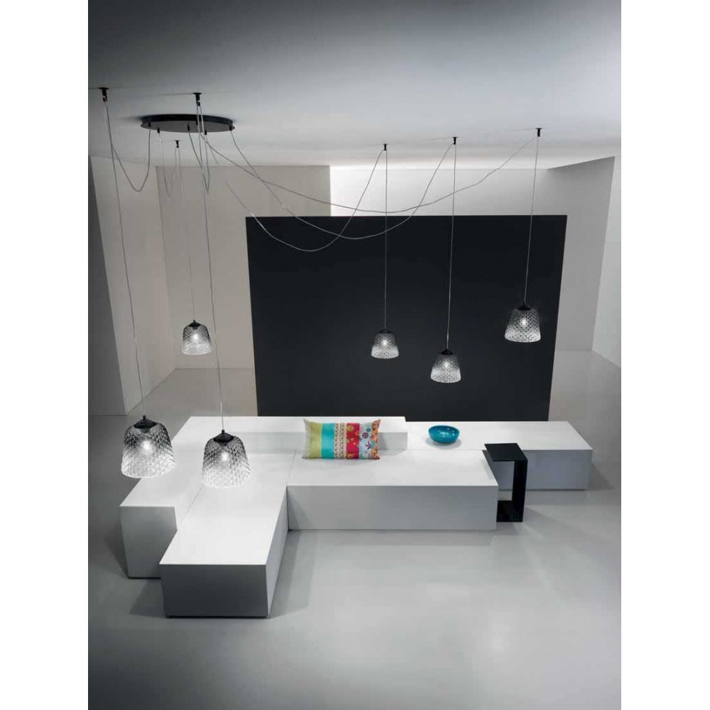 Κρεμαστό Φωτιστικό Πολύφωτο Από Γυαλί Σε Διάφορες Αποχρώσεις - Σε Τρίφωτη Ροζέτα 3xE27 ALICE  - GEA LUCE