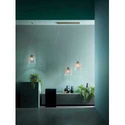 Κρεμαστό Φωτιστικό Πολύφωτο Από Γυαλί Σε Διάφορες Αποχρώσεις - Σε Τρίφωτη Ράγα 3xE27 ALICE  - GEA LUCE